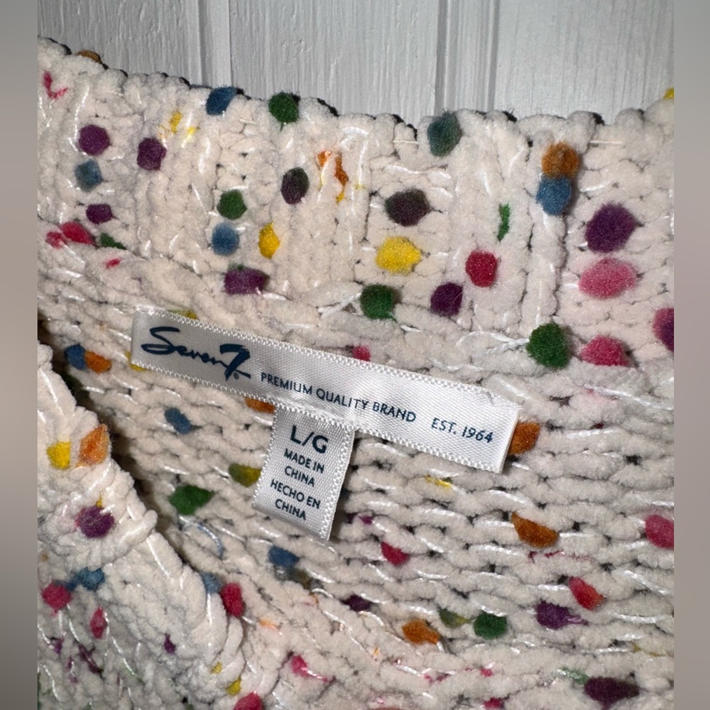Seven7 Multicolor Speckled Confetti Women's cozy Sweater - Picture 3 of 7